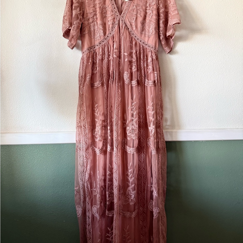 Pinkblush Mauve Lace Maternity Maxi Dress - Picture 4 of 10